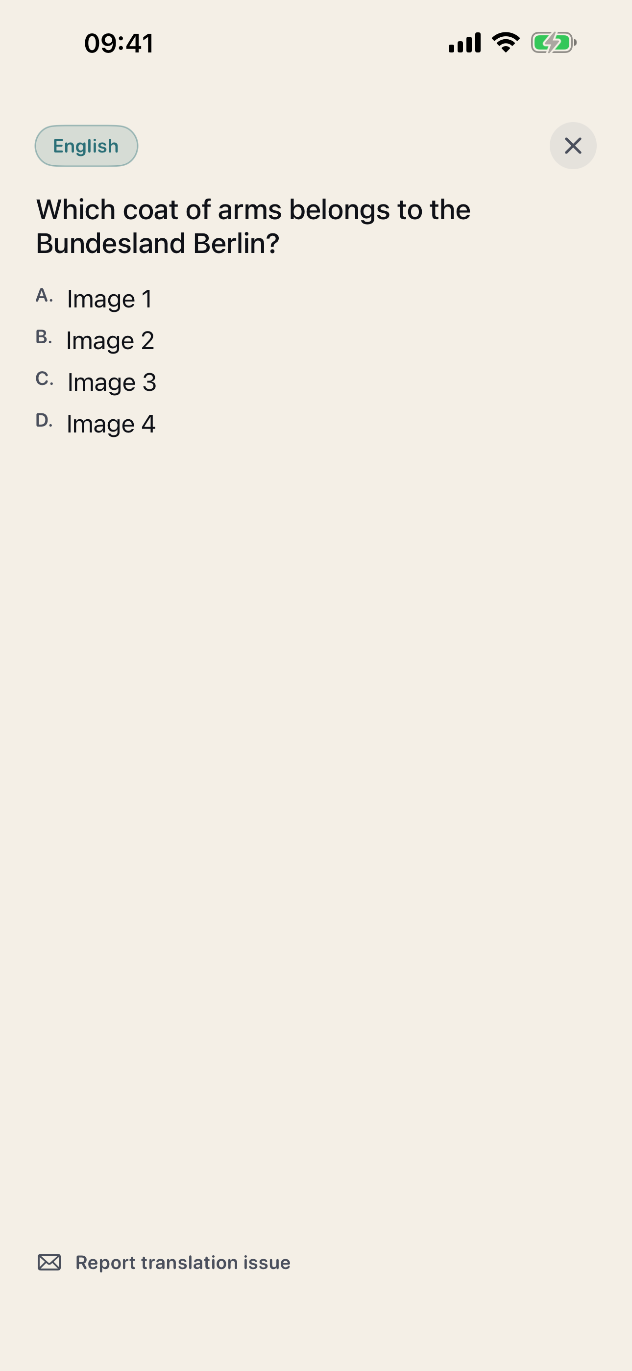 Translation overlay slid up from the bottom